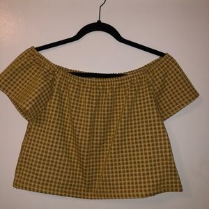 ZARA Trafaluc Off the Shoulder Yellow Top